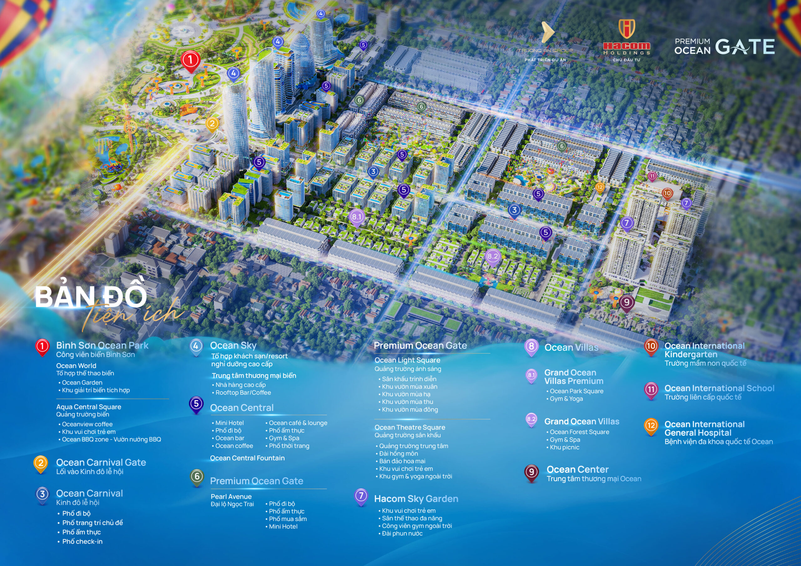 Bản đồ tiện ích Bình Sơn Ocean park