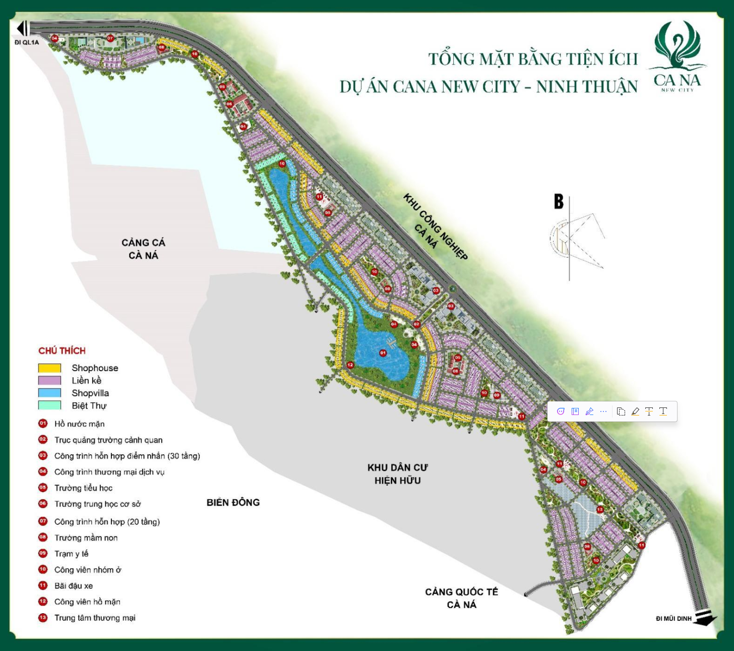 Mặt bằng tổng thể dự án Cà Ná New City